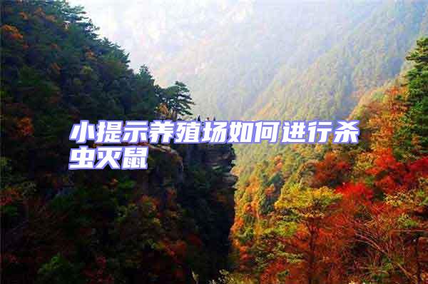 小提示養(yǎng)殖場如何進(jìn)行殺蟲滅鼠