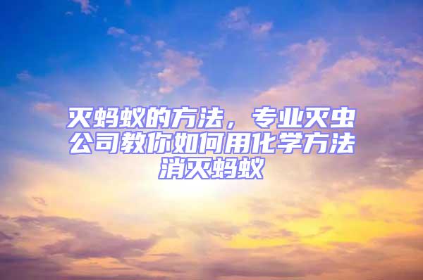 滅螞蟻的方法，專業(yè)滅蟲公司教你如何用化學(xué)方法消滅螞蟻