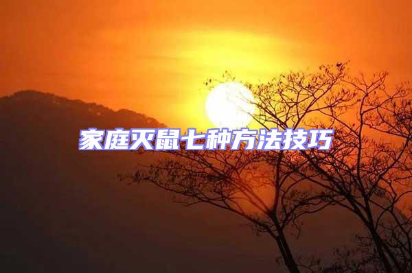 家庭滅鼠七種方法技巧