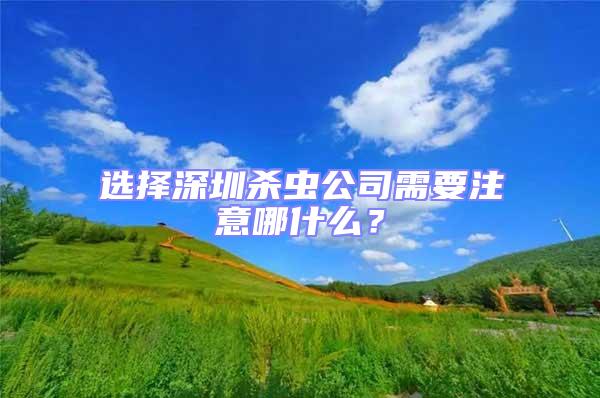 選擇深圳殺蟲公司需要注意哪什么？