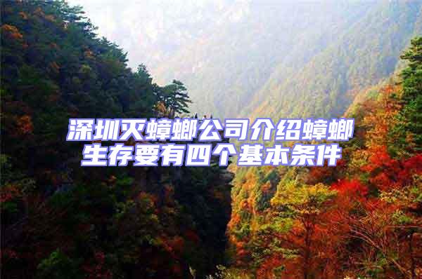 深圳滅蟑螂公司介紹蟑螂生存要有四個(gè)基本條件