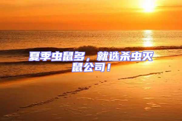 夏季蟲鼠多，就選殺蟲滅鼠公司！