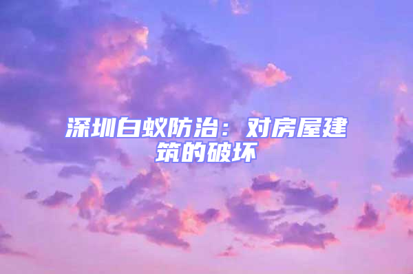 深圳白蟻防治:對房屋建筑的破壞