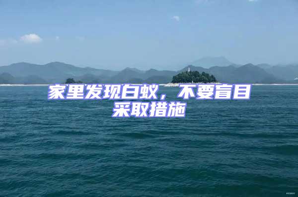 家里發現白蟻，不要盲目采取措施