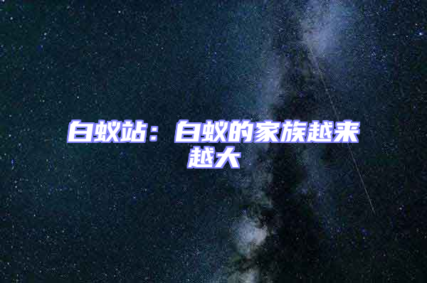 白蟻站：白蟻的家族越來越大