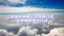 深圳殺蟑螂公司具體介紹滅蟑螂的有效方法