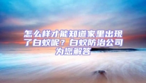 怎么樣才能知道家里出現了白蟻呢?白蟻防治公司為您解答