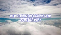 深圳白蟻防治新房裝修是否要防白蟻?