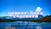 白蟻如何消滅？白蟻防治公司給您最佳答復
