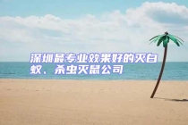 深圳最專業效果好的滅白蟻、殺蟲滅鼠公司