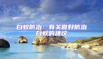 白蟻防治:有關(guān)做好防治白蟻的建議
