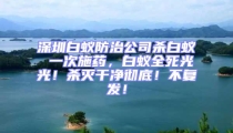 深圳白蟻防治公司殺白蟻 一次施藥,白蟻全死光光!殺滅干凈徹底!不復發!